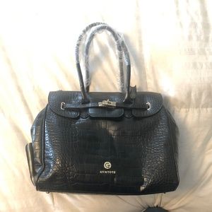 GYMTOTE Eva Tote black croc bag